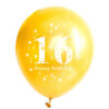 16th Gold Happy Birthday Balloon 16th Birthday gold latex balloon 12 inch helium quality, Auckland NZ