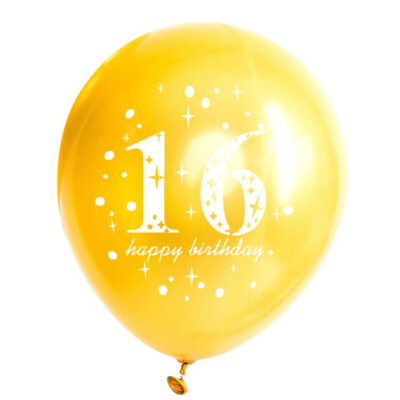 16th Gold Happy Birthday Balloon 16th Birthday gold latex balloon 12 inch helium quality, Auckland NZ
