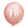 16th Rose Gold Happy Birthday Balloon 16th Birthday rose gold latex balloon 12 inch helium quality, Auckland NZ