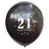 21th Black Happy Birthday Balloon 21st Birthday black latex balloon 12 inch helium quality, Auckland NZ