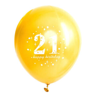 21st Birthday gold latex balloon 12 inch helium quality, Auckland NZ