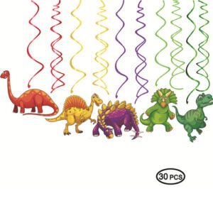 Dinosaur ceiling hanging swirl decoration 30 pieces metallic foil, Auckland NZ
