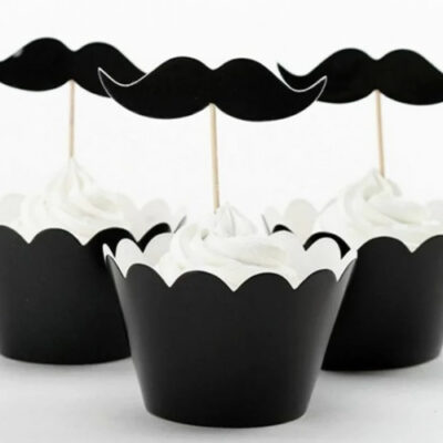 Mustache cupcake toppers