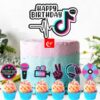 TikTok cake topper with 6 cupcake toppers set acrylic, Auckland NZ
