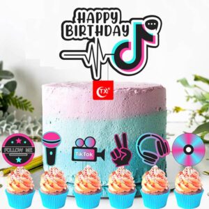 TikTok cake topper with 6 cupcake toppers set acrylic, Auckland NZ
