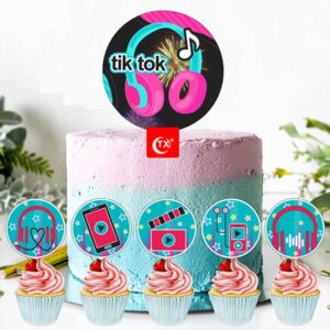 TikTok cake topper with 5 cupcake toppers set B acrylic, Auckland NZ