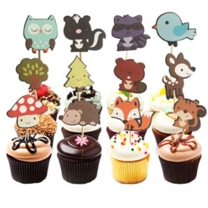 Forest wild animals cupcake toppers 24 pieces, party decoration Auckland NZ