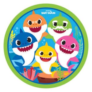 Baby Shark birthday party paper plates 23cm pack of 8, Auckland NZ