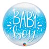 Baby boy blue confetti dots bubble balloon 22 inch 56cm Qualatex, Auckland NZ