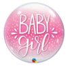 Baby girl Pink Confetti Dots Baby girl pink confetti dots bubble balloon 22 inch 56cm Qualatex, Auckland NZ