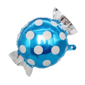 Blue dots candy foil balloon 45cm helium quality, Auckland NZ