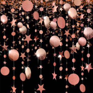 Rose gold circle and stars garland backdrop 4m, party decoration Auckland NZ
