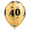 Age 40 sparkle gold latex balloon 11 inch Qualatex, Auckland NZ