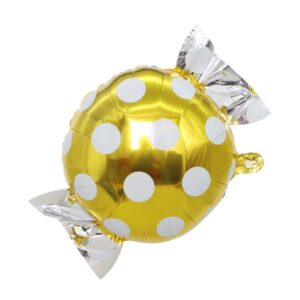 Yellow dots candy foil balloon 45cm helium quality, Auckland NZ