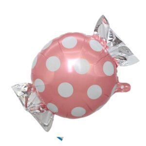 Pink dots candy foil balloon 45cm helium quality, Auckland NZ