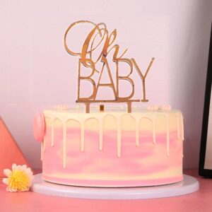 Oh Baby gold script baby shower cake topper acrylic, Auckland NZ