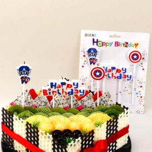 Captain America birthday cake candles 3 pieces, Auckland NZ