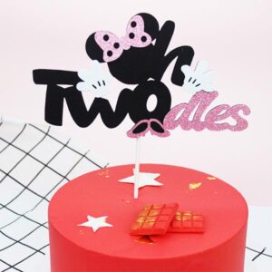 Oh Twodles Minnie Mouse cake topper acrylic 2nd birthday, Auckland NZ