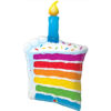 Birthday Foil Balloon Rainbow Cake & Candle First birthday rainbow cake candle foil balloon 107cm Qualatex, Auckland NZ