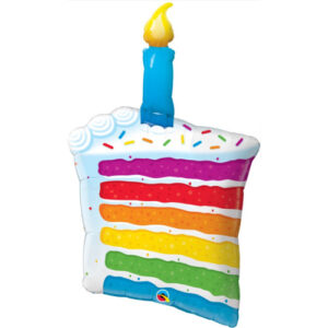 First birthday rainbow cake candle foil balloon 107cm Qualatex, Auckland NZ
