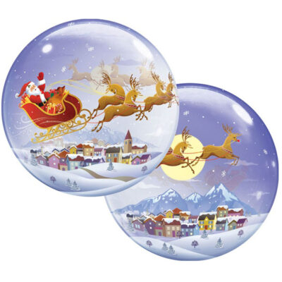 A Visit from St Nicholas Christmas bubble balloon 56cm Qualatex, Auckland NZ