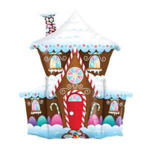 Decorated gingerbread house foil balloon 94cm 37 inch Qualatex, Auckland NZ