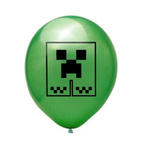 Minecraft party green latex balloon 12 inch helium quality, Auckland NZ