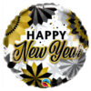 New Year black gold fans foil balloon 18 inch Qualatex, Auckland NZ