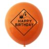 Construction orange Happy Birthday party balloon 12 inch 28cm, Auckland NZ