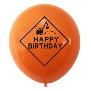 Construction orange Happy Birthday party balloon 12 inch 28cm, Auckland NZ