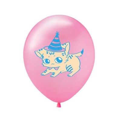 Pink Stretching kitten Stretching kitten cat pet party latex balloon pink, Auckland NZ