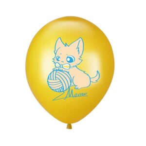 Yarn cat kitten pet party latex balloon gold, Auckland NZ