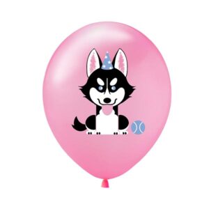 Husky pet party latex balloon pink 12 inch, Auckland NZ