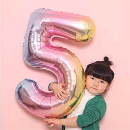 Giant Pastel Rainbow Number Balloons 100cm NZ