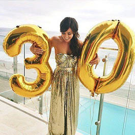 Giant Gold Foil Number Balloons 100cm NZ