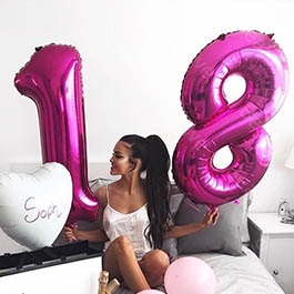 Giant Pink Foil Number Balloons 100cm NZ