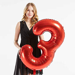 Giant Red Foil Number Balloons 100cm NZ