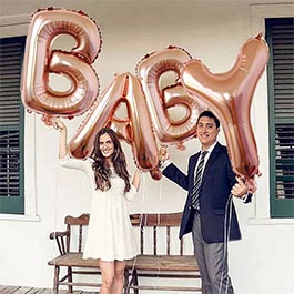Giant Rose Gold Foil Letter Balloons 100cm NZ