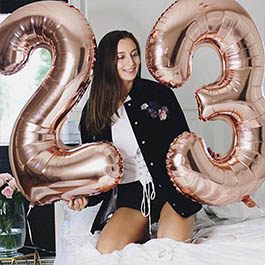 Giant Rose Gold Foil Number Balloons 100cm NZ