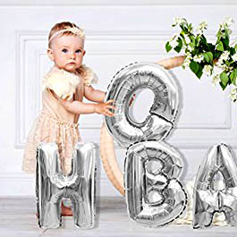Mini Silver Foil Letter Balloons 40cm NZ