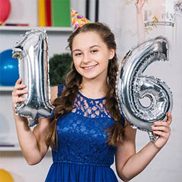 Mini Silver Foil Number Balloons 40cm NZ