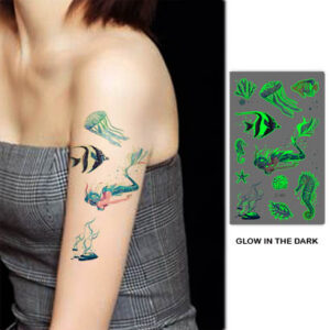 UV glow temporary tattoo Bei-189 12x7.5cm, party favour Auckland NZ