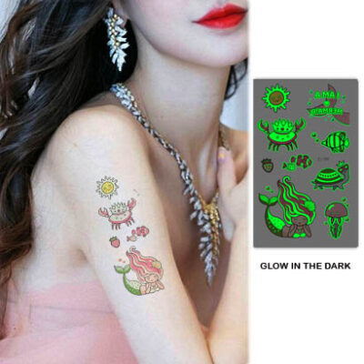 UV glow temporary tattoo Bei-194 12x7.5cm, party favour Auckland NZ