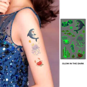 UV glow temporary tattoo Bei-204 12x7.5cm, party favour Auckland NZ