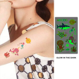 UV glow temporary tattoo Bei-207 12x7.5cm, party favour Auckland NZ