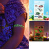 BEI-238 UV glow in the dark temporary tattoo Bei-238 12x7.5cm, party favour Auckland NZ