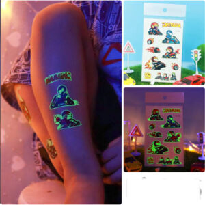 UV glow in the dark temporary tattoo Bei-246 12x7.5cm, party favour Auckland NZ