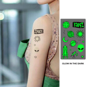 UV glow boys temporary tattoo Bei-112 10.5x6cm, party favour Auckland NZ