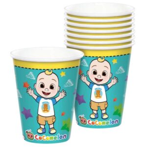 Cocomelon party paper cups 9oz 8 pieces, birthday party Auckland NZ