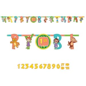 Cocomelon jumbo add-an-age letter banner, party decoration Auckland NZ